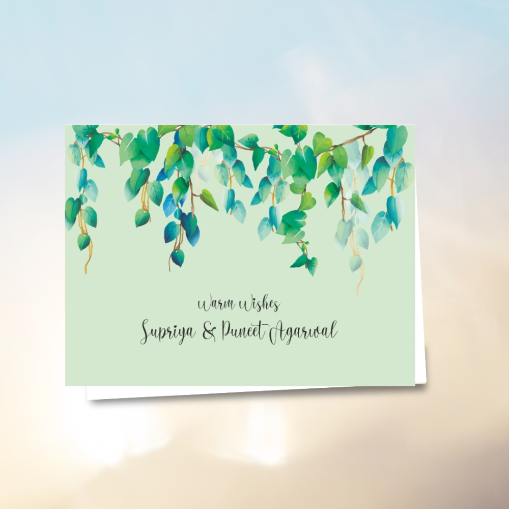 Gift Notecard - Green Watercolor leaves Doxbox Store|]Peppydots