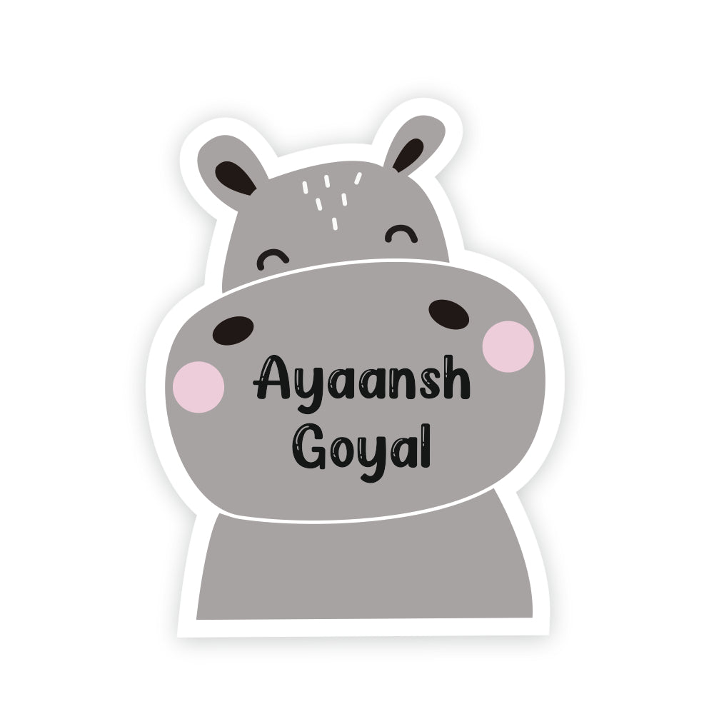 Fancy Shape Sticker - Happy Hippo Peppydots|]Peppydots