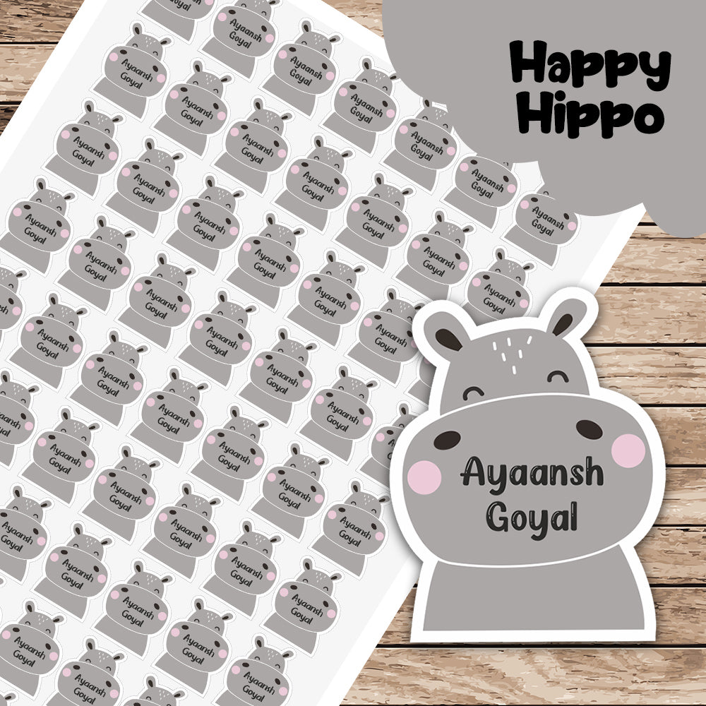 Fancy Shape Sticker - Happy Hippo Peppydots|]Peppydots