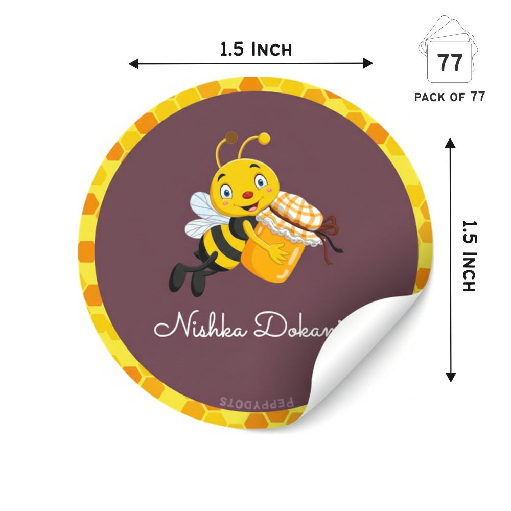 Round Waterproof Labels - Honey Bee Doxbox Store|]Peppydots