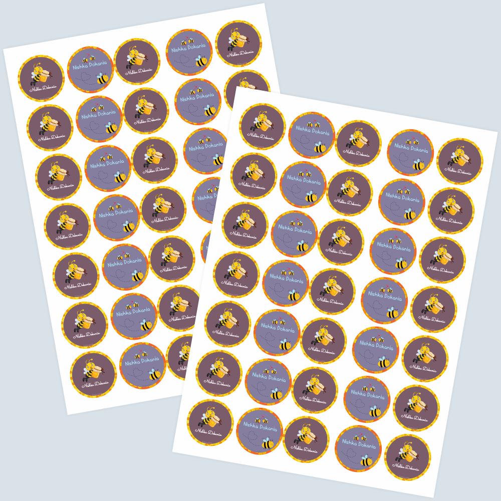 Round Waterproof Labels - Honey Bee Doxbox Store|]Peppydots