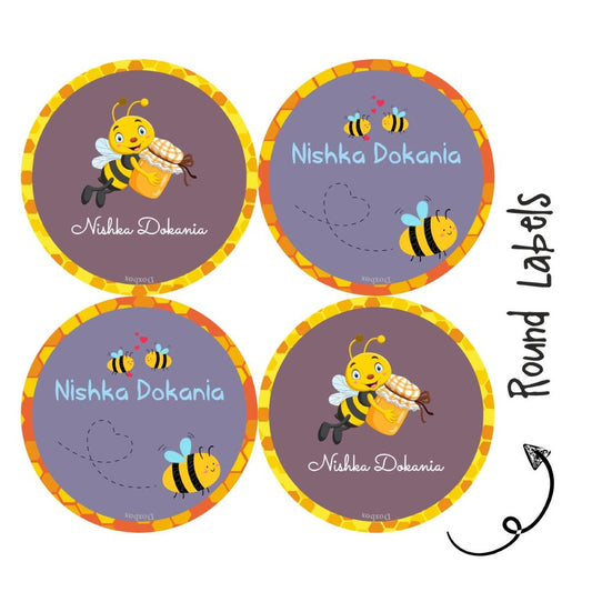 Round Waterproof Labels -Honey Bee Doxbox Store|]Peppydots
