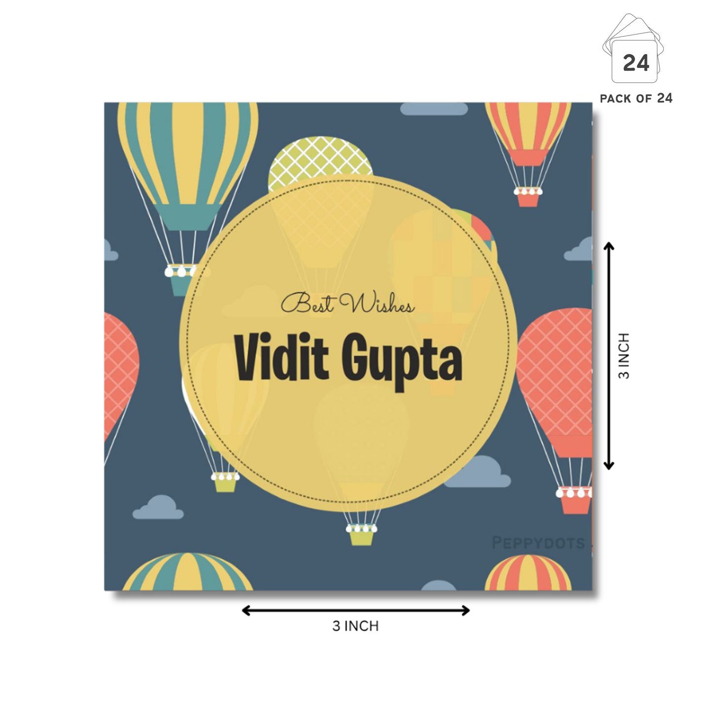 Gift Tag - Hot Air Balloon Peppydots|]Peppydots