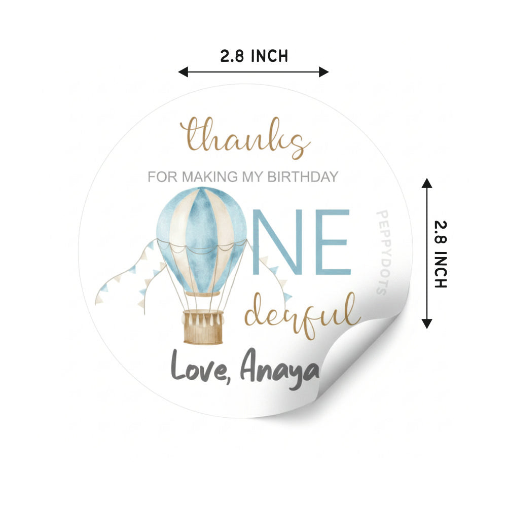 Round thank you label - Hot Air Balloon Doxbox Store|]Peppydots
