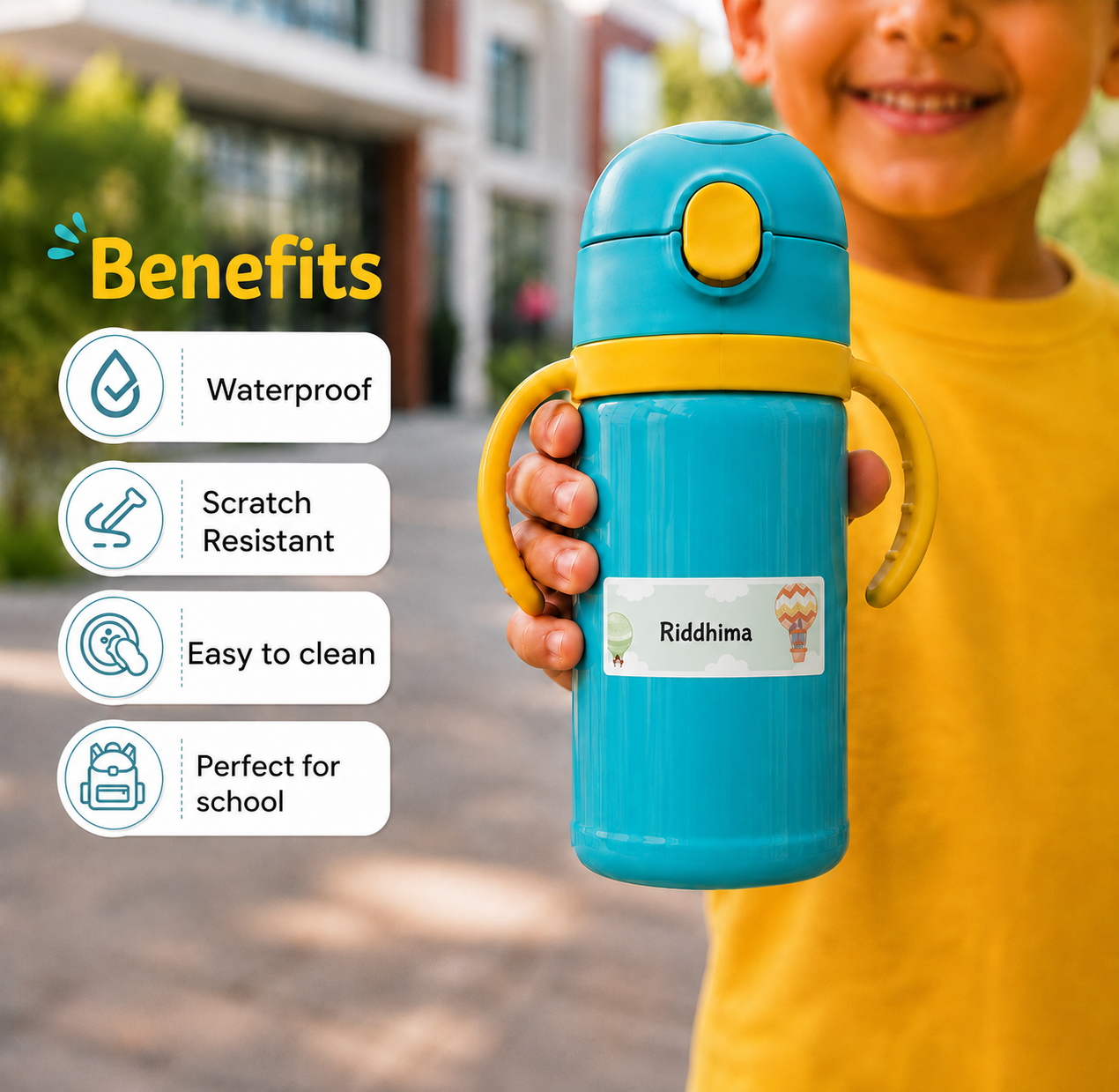 Waterproof Labels - Hot Air Balloon Peppydots|]Peppydots