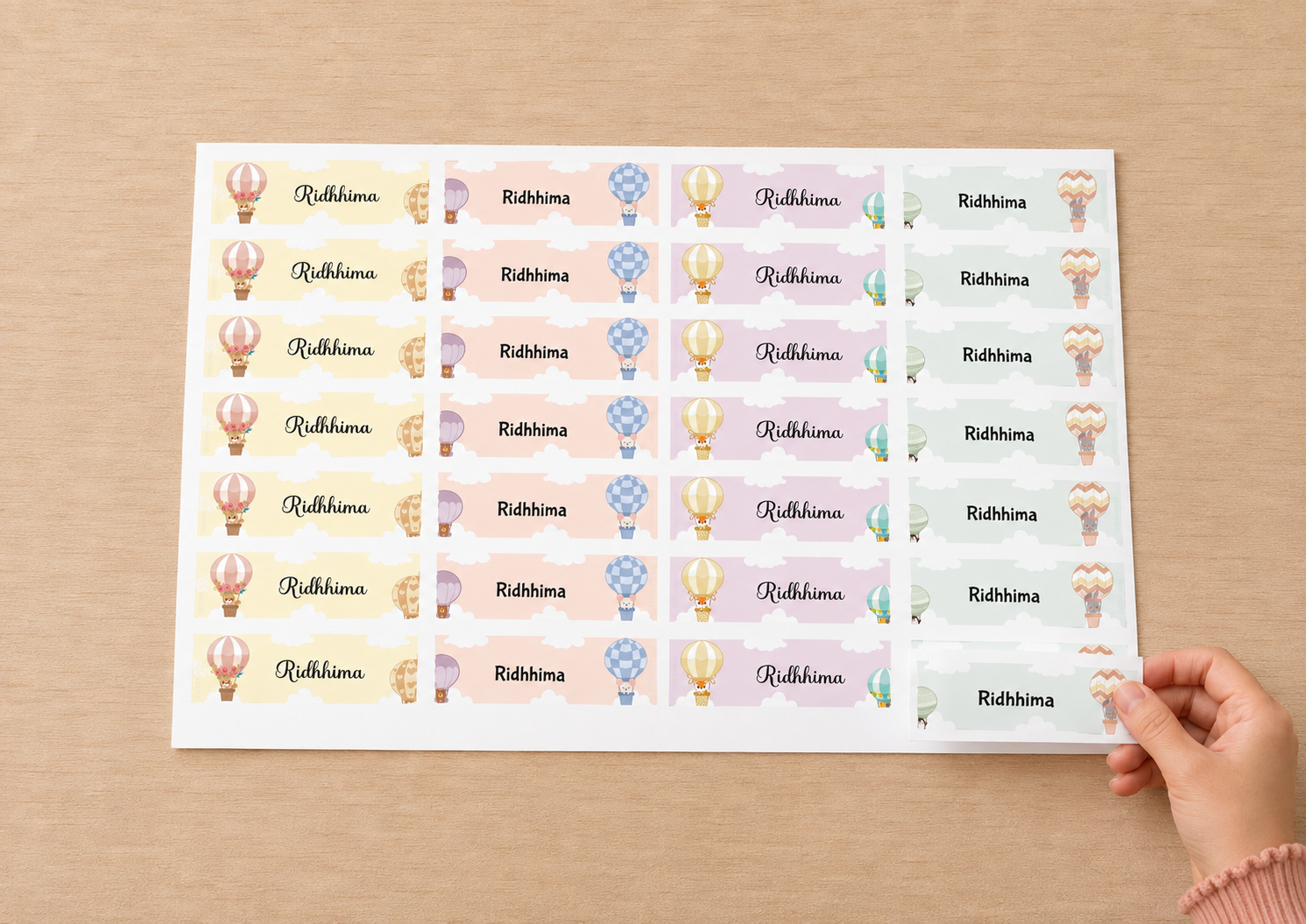 Waterproof Labels - Hot Air Balloon Peppydots|]Peppydots