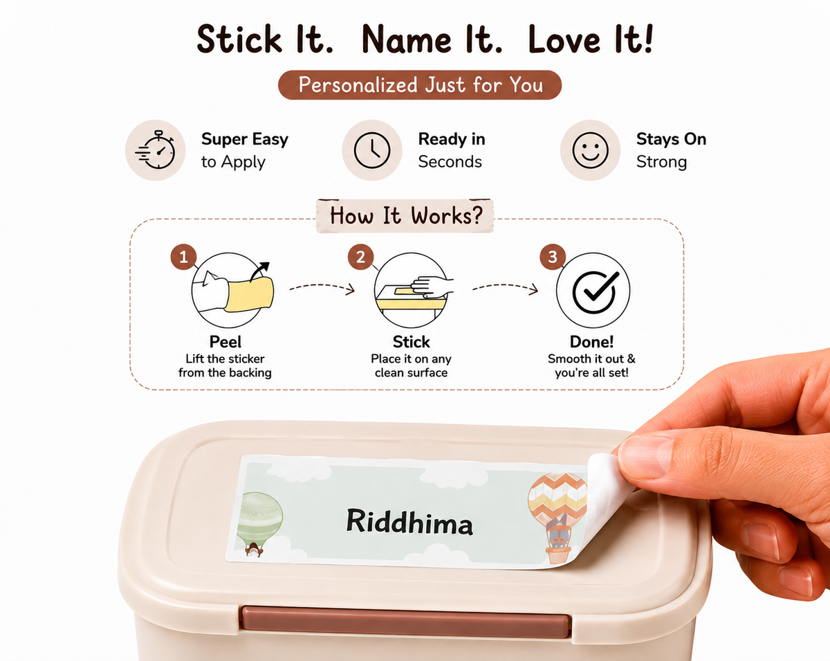 Waterproof Labels - Hot Air Balloon Peppydots|]Peppydots