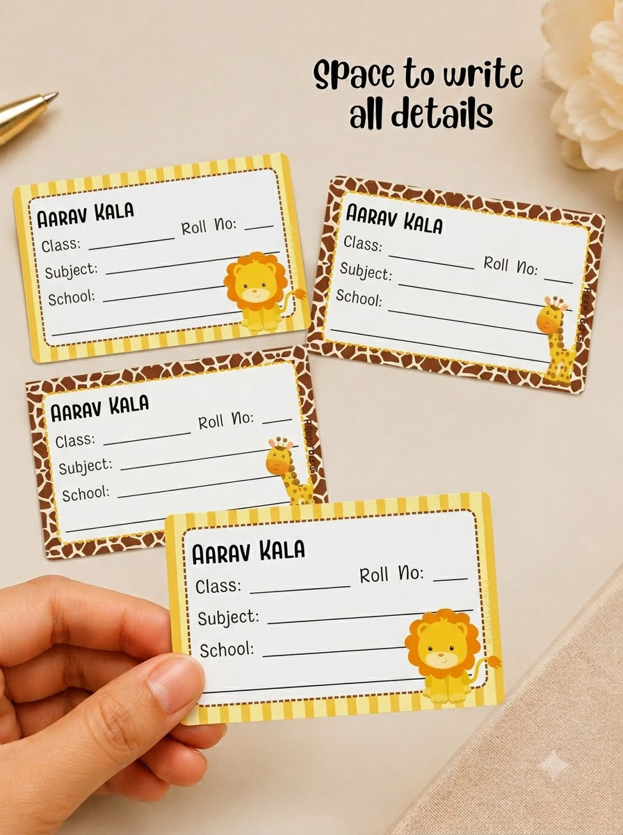 Personalized School Book Labels - Jungle Peppydots|]Peppydots