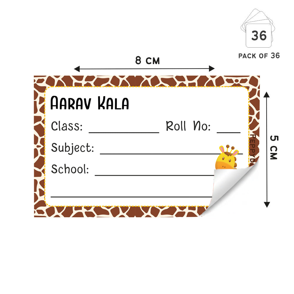 Personalized School Book Labels - Jungle Peppydots|]Peppydots