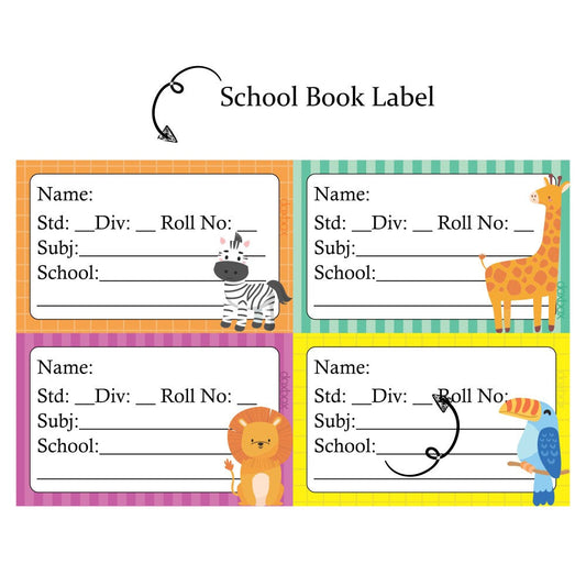 NP SCHOOL BOOK LABEL -Jungle Animals Doxbox Store|]Peppydots