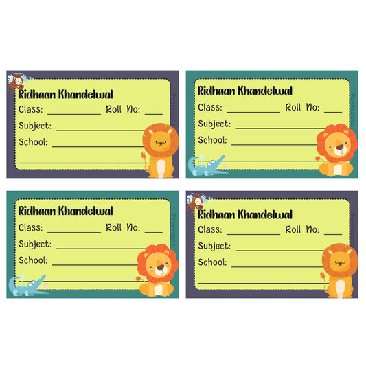 School Book Label - Jungle Friends Doxbox Store|]Peppydots