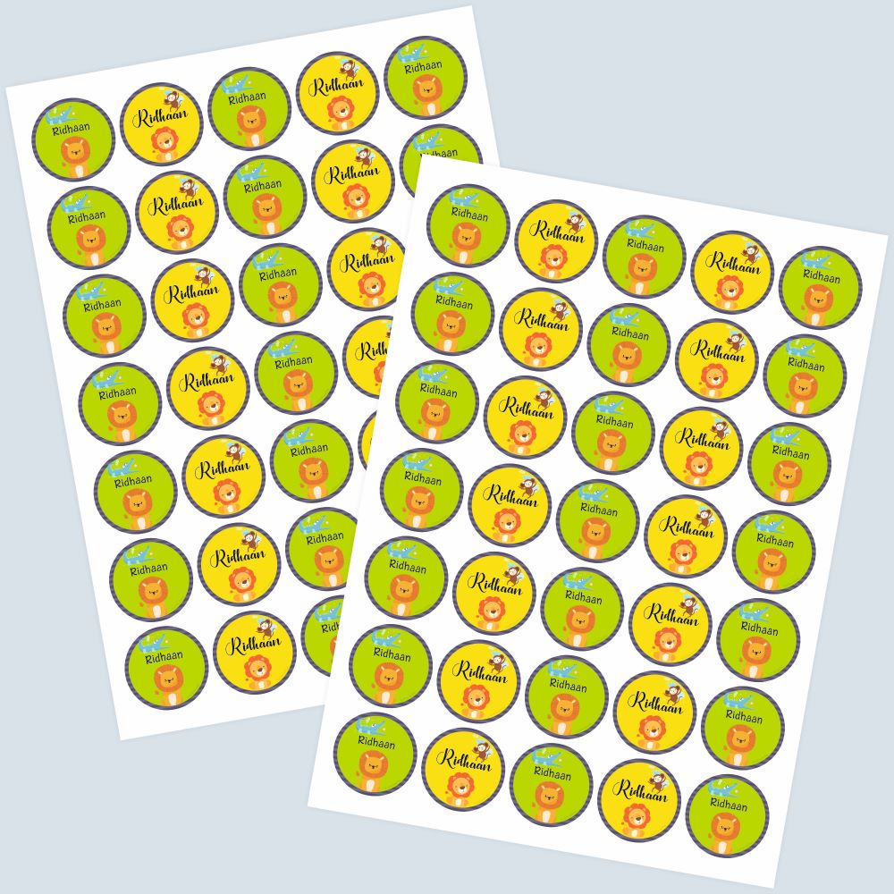 Round Waterproof Label - Jungle Friends Doxbox Store|]Peppydots