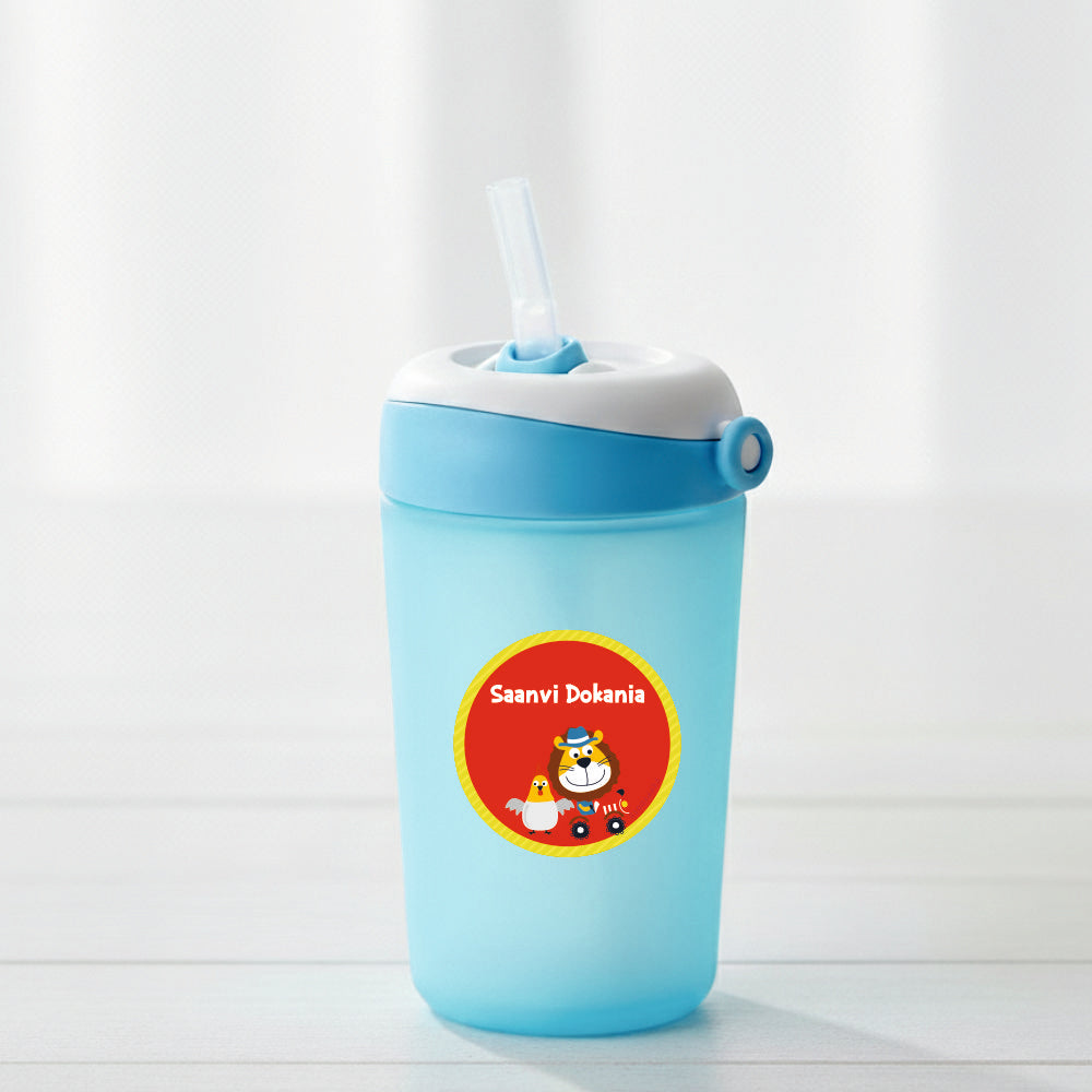 Round Waterproof Labels - Lion on a tracktor Doxbox Store|]Peppydots