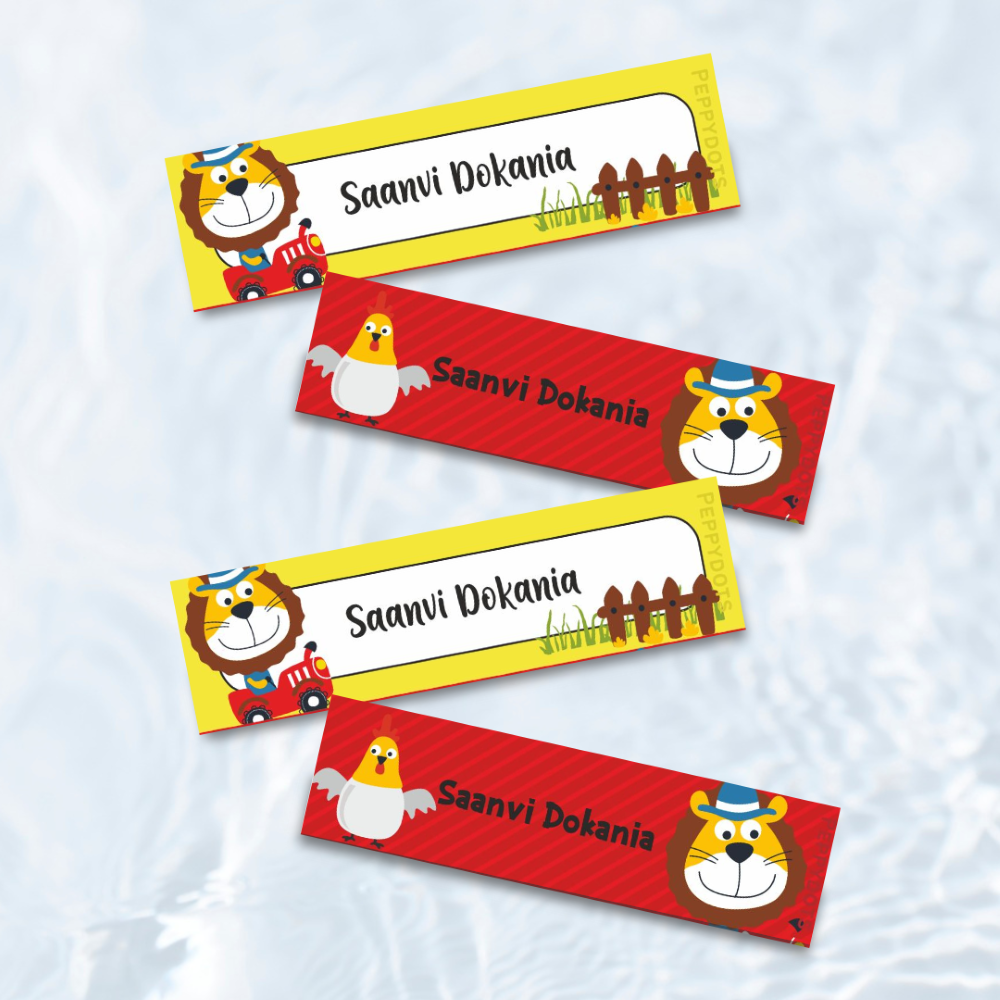 Waterproof Labels - Lion On The Tractor Doxbox Store|]Peppydots