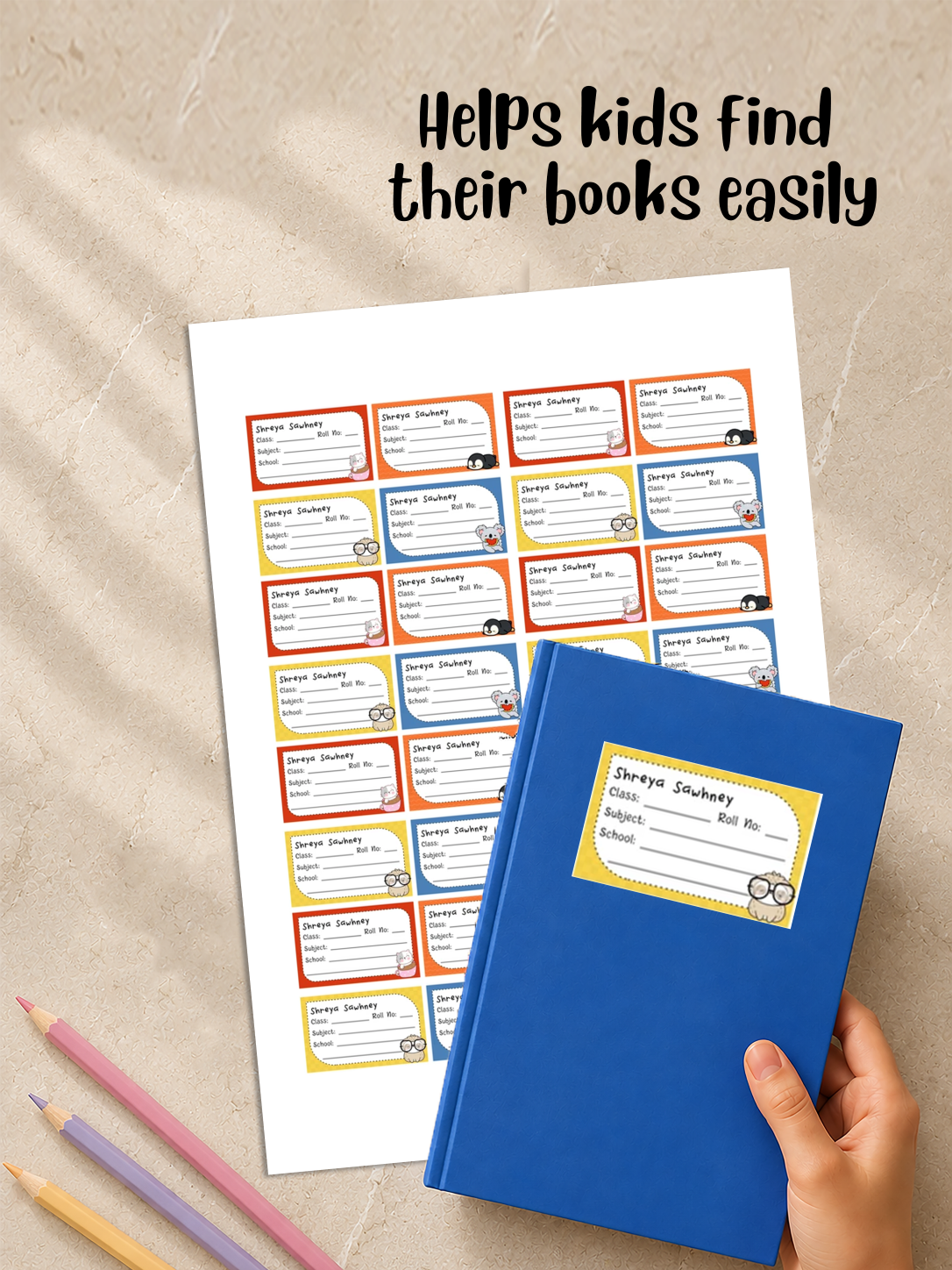 Personalized School Book Labels - Little Kawai Peppydots|]Peppydots