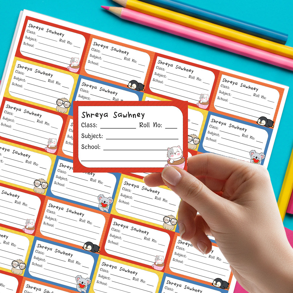 Personalized School Book Labels - Little Kawai Peppydots|]Peppydots