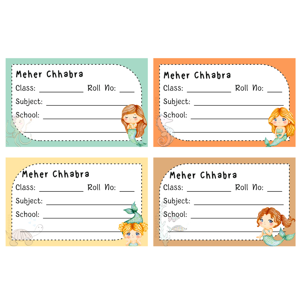 School Book Label - Little Mermaid Doxbox Store|]Peppydots