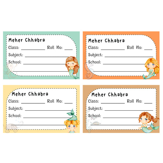 School Book Label - Little Mermaid Doxbox Store|]Peppydots