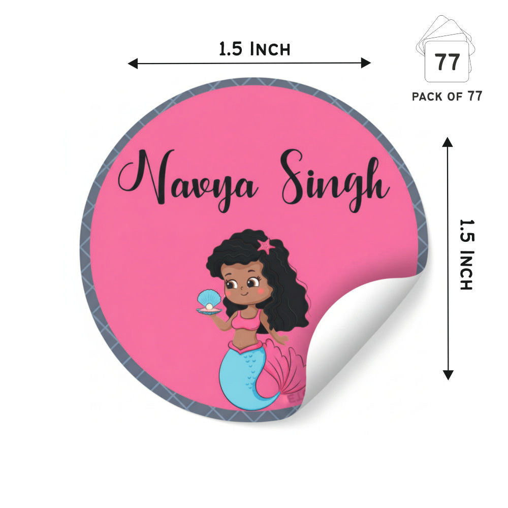 Round Waterproof Label - Little Mermaid Doxbox Store|]Peppydots