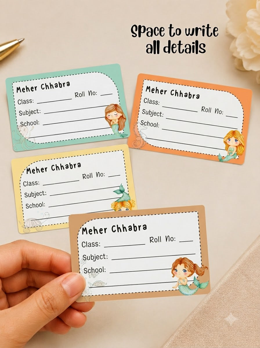 Personalized School Book Labels - Little Mermaid Peppydots|]Peppydots