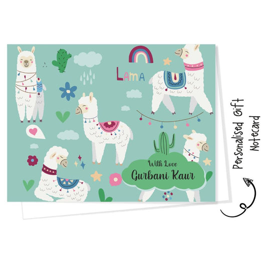 Gift Notecard - Llama Blue - Peppydots