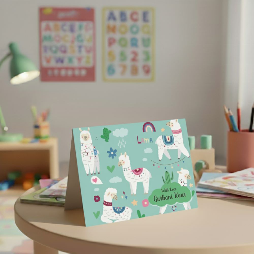 Gift Notecard - Llama Blue Doxbox Store|]Peppydots