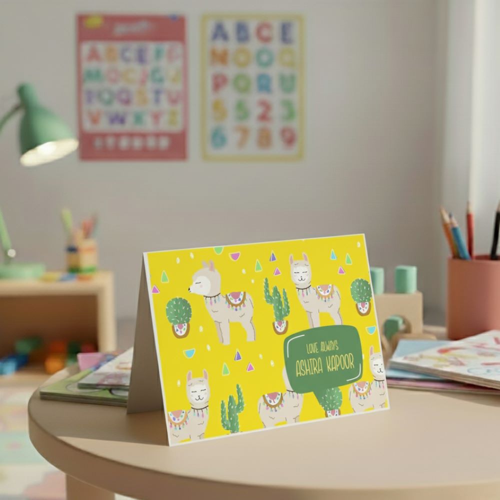 Gift notecard - Llama Yellow Doxbox Store|]Peppydots