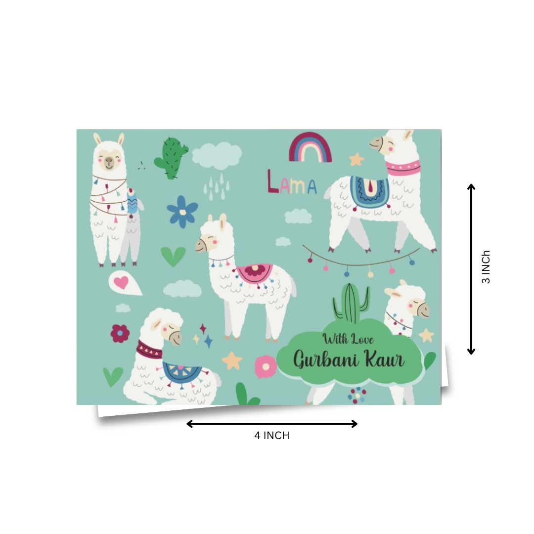 Gift Notecard - Llama Blue Doxbox Store|]Peppydots