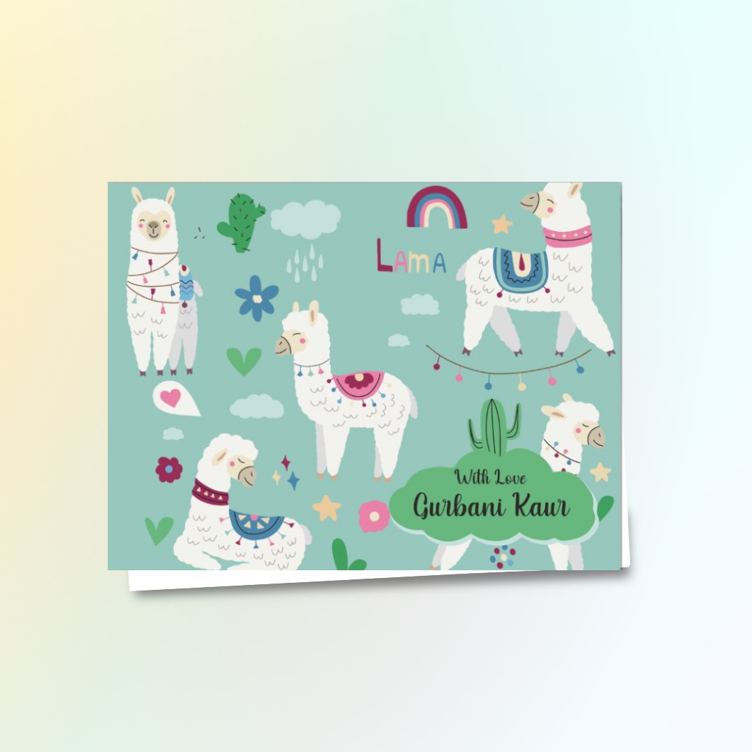 Gift Notecard - Llama Blue Doxbox Store|]Peppydots