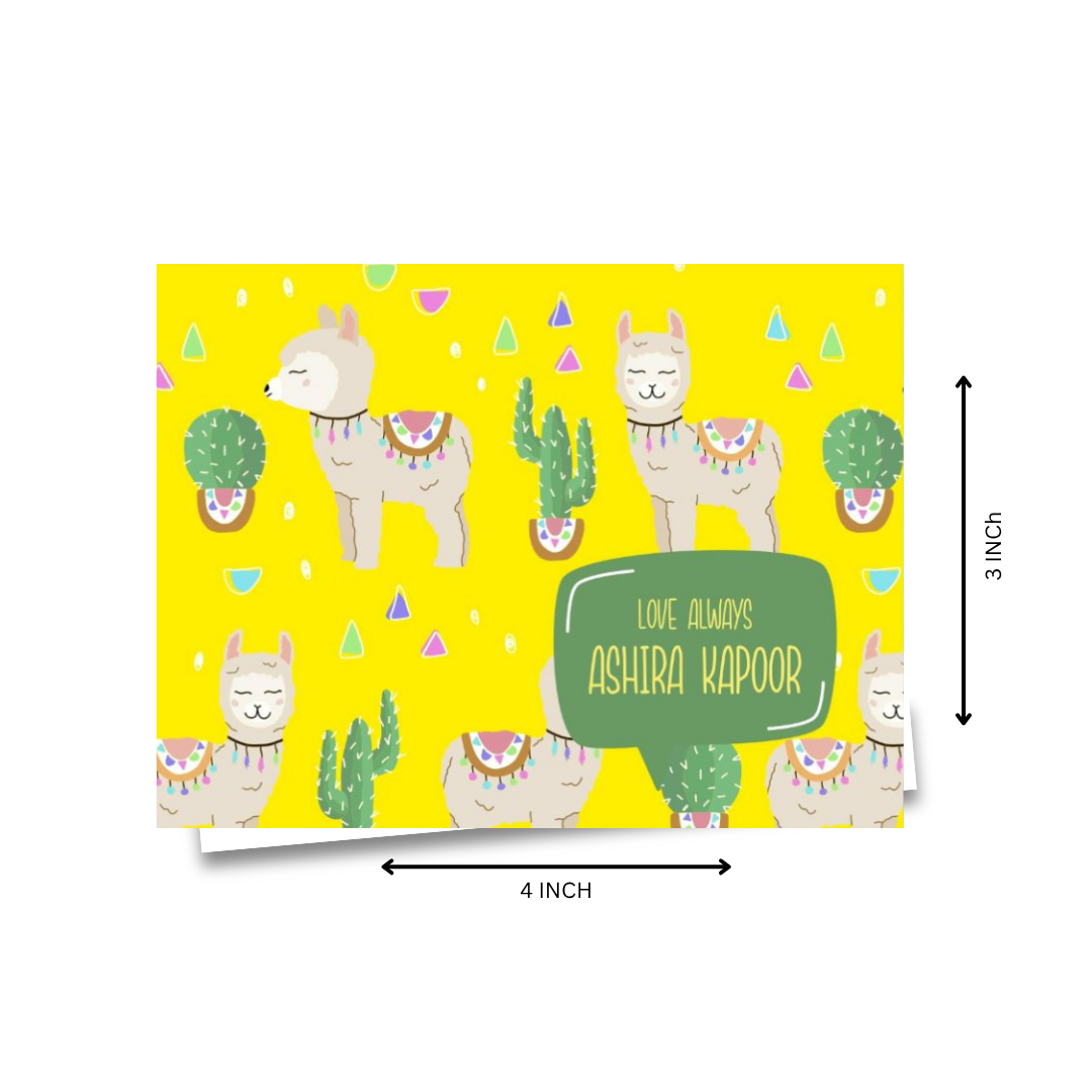 Gift Notecard - Llama Yellow Doxbox Store|]Peppydots