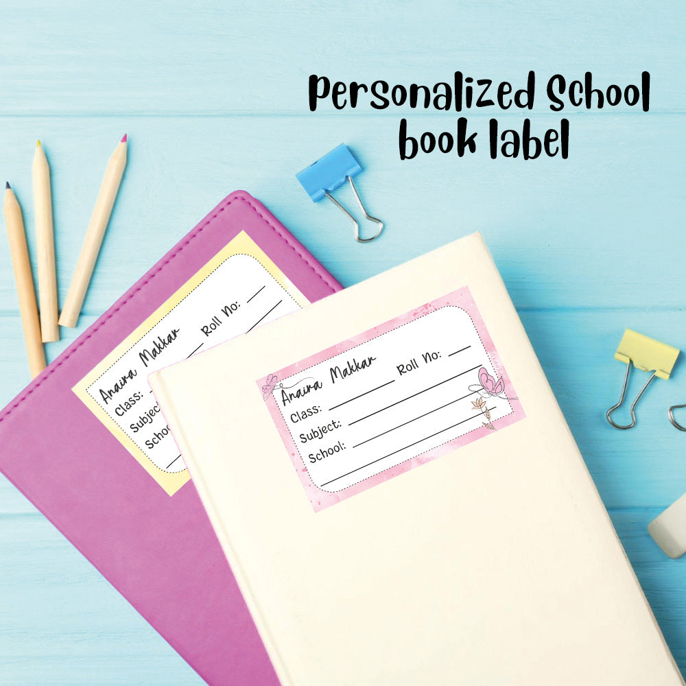 Personalized School Book Labels - Magical Butterfly Peppydots|]Peppydots