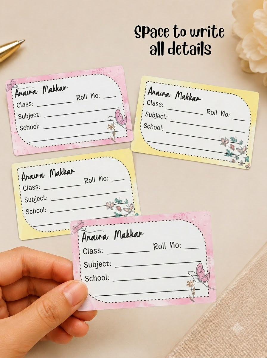 Personalized School Book Labels - Magical Butterfly Peppydots|]Peppydots