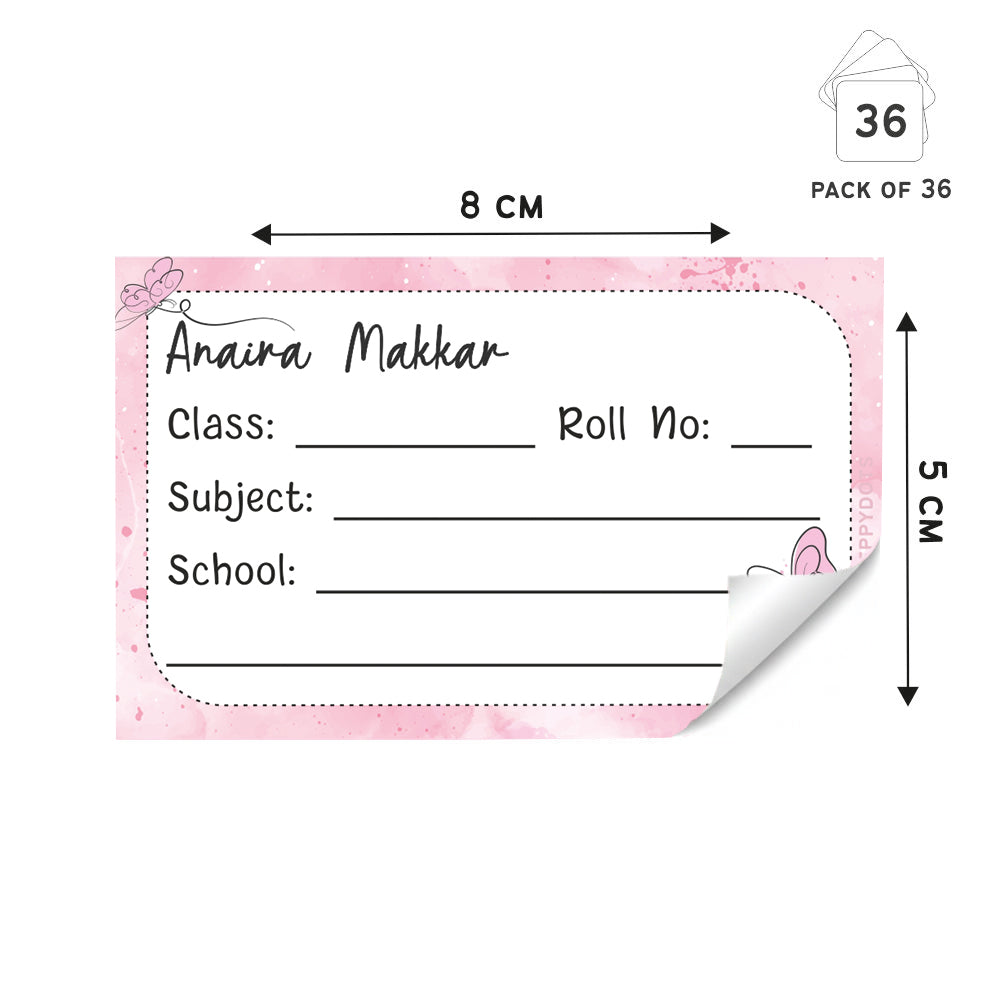 Personalized School Book Labels - Magical Butterfly Peppydots|]Peppydots