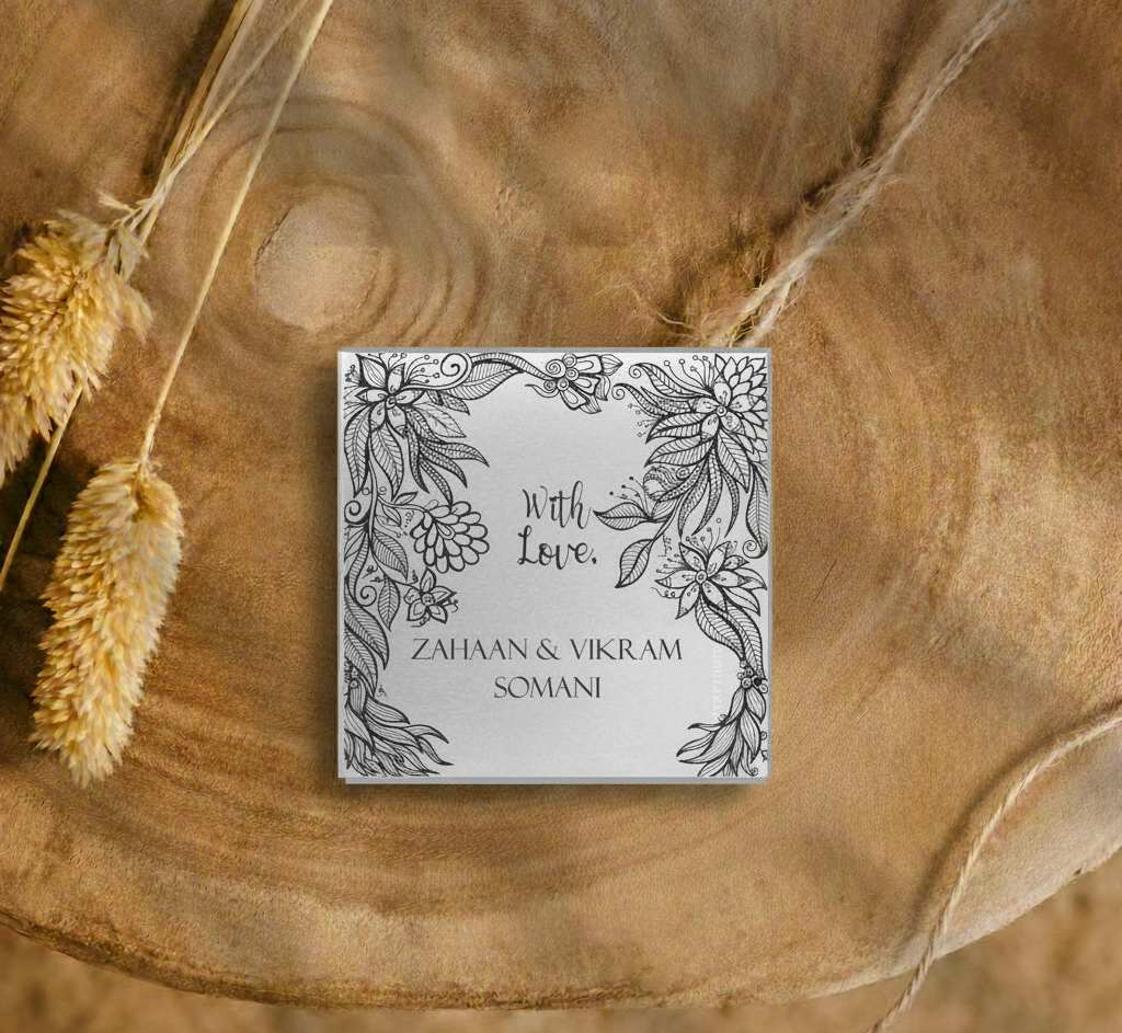 Silver Gift Tag - Mandala Frame Peppydots |]Peppydots