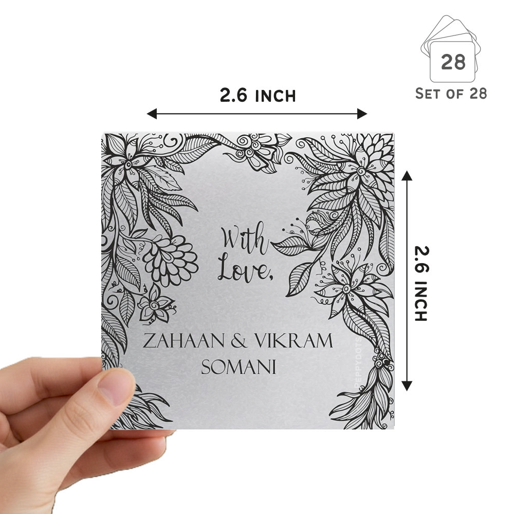 Silver Gift Tag - Mandala Frame Peppydots |]Peppydots