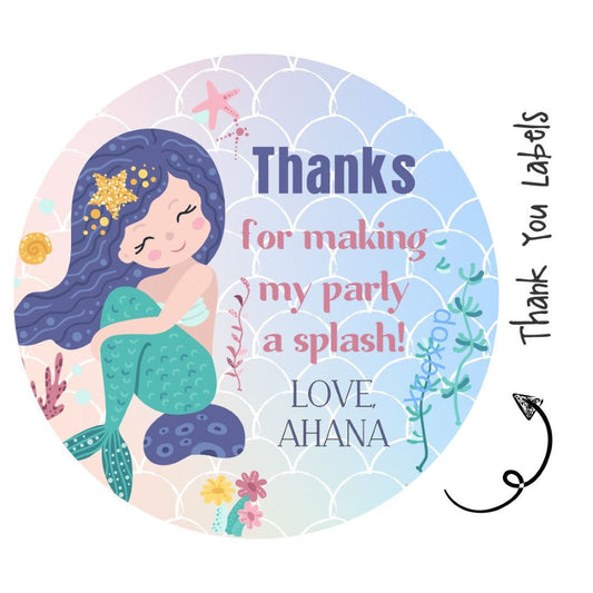 Round thank you label - Memaid Doxbox Store|]Peppydots