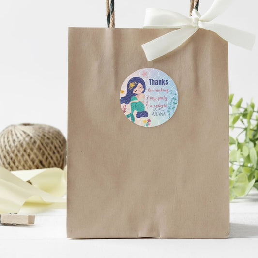 Round thank you label - Memaid Doxbox Store|]Peppydots
