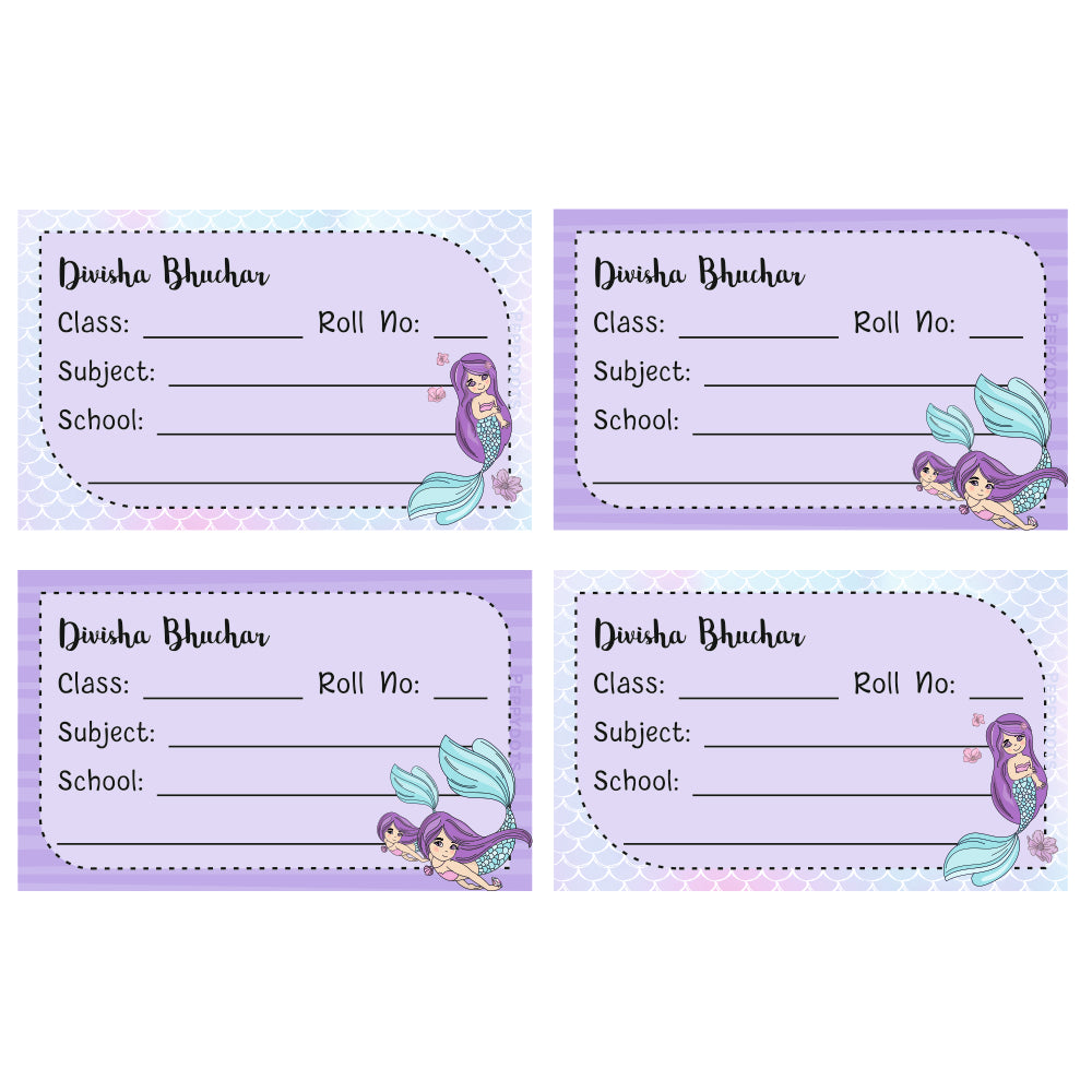 School Book Label - Mermaid Doxbox Store|]Peppydots