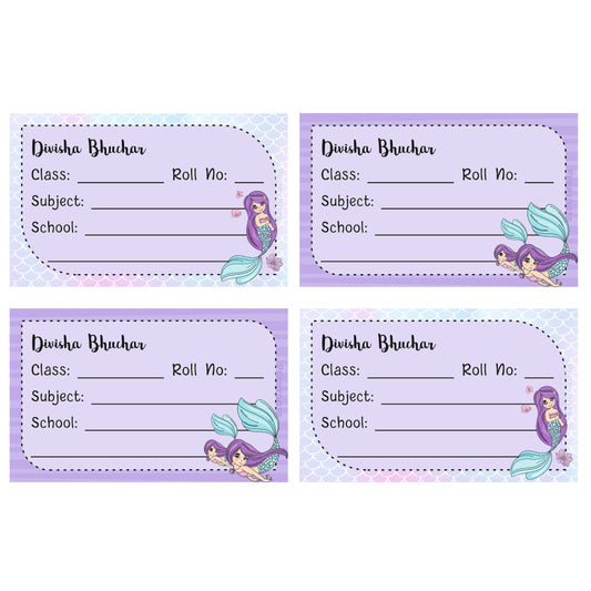 School Book Label - Mermaid Doxbox Store|]Peppydots