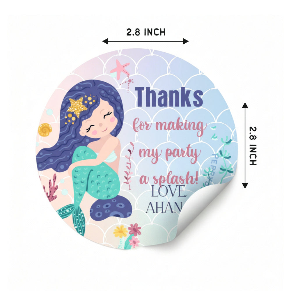 Round thank you label - Memaid Doxbox Store|]Peppydots