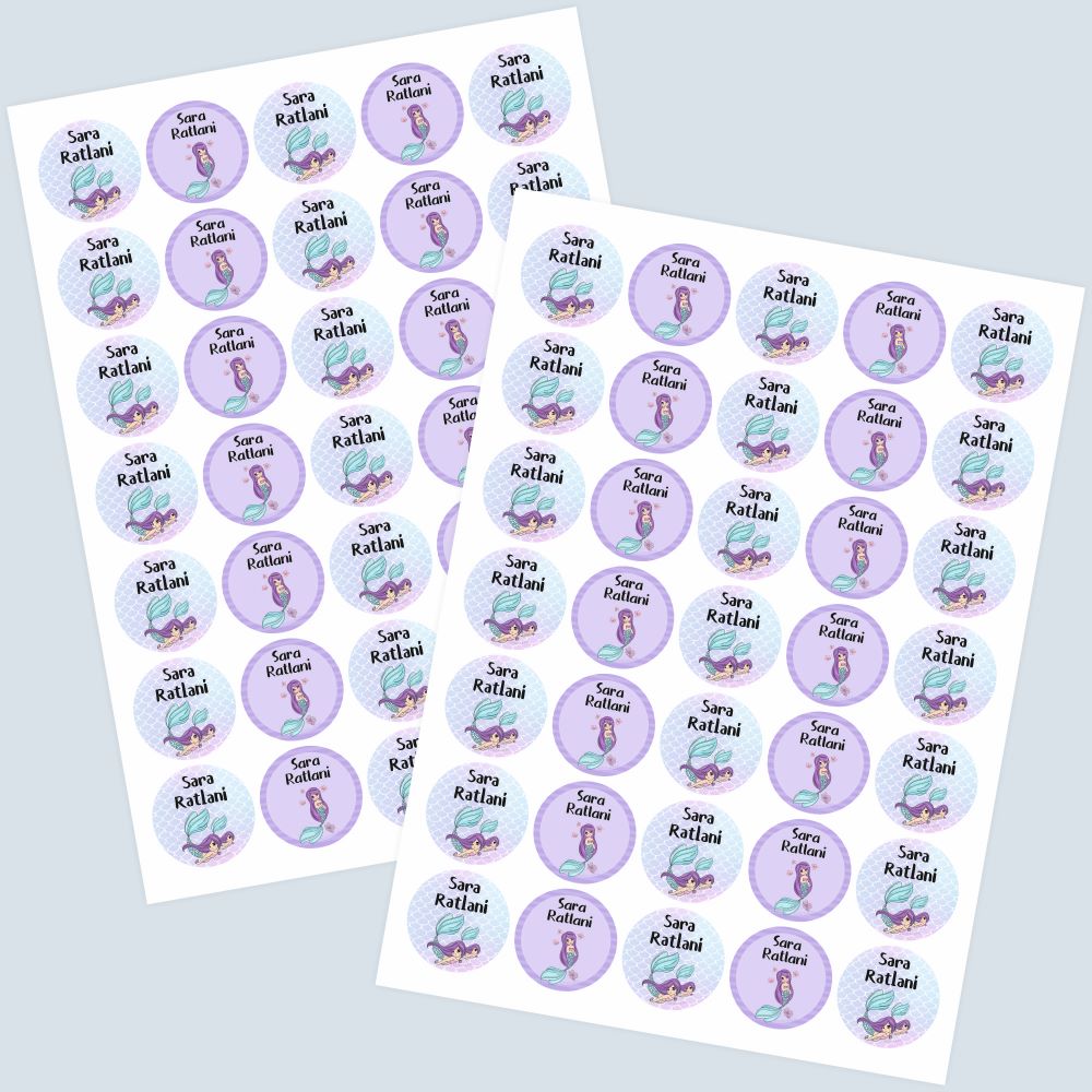 Round Waterproof Labels - Mermaid Doxbox Store|]Peppydots