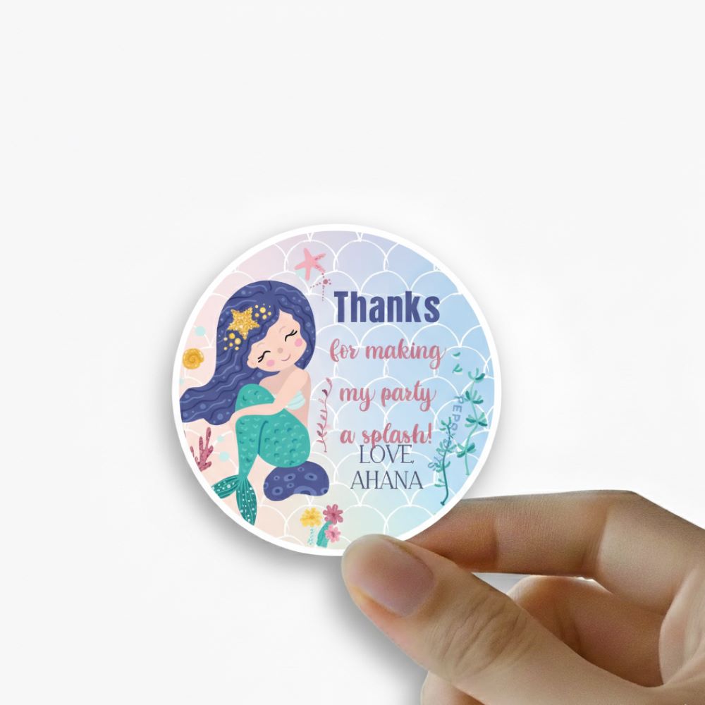 Round thank you label - Memaid Doxbox Store|]Peppydots