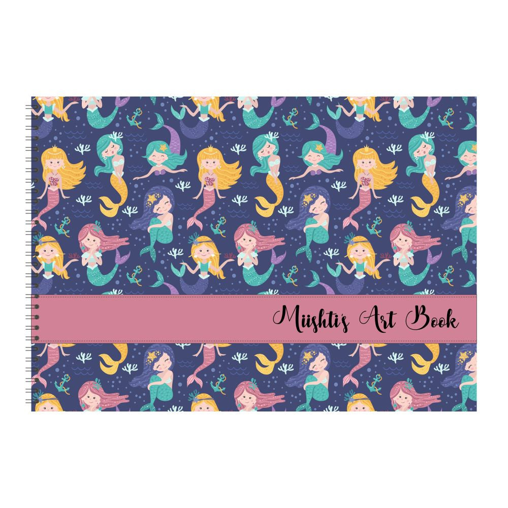 Personalised Sketch book - Mermaid Pattern Doxbox Store|]Peppydots
