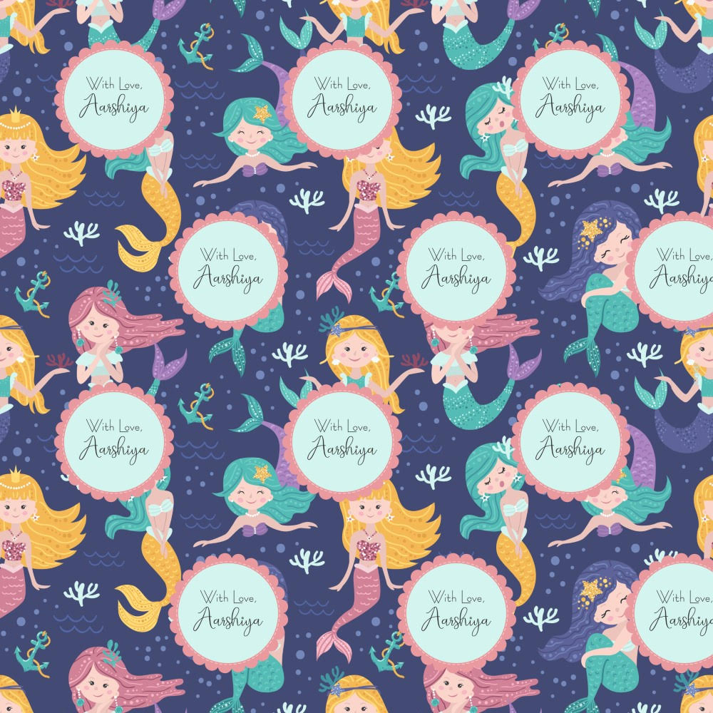 Wrapping Paper - Mermaid Pattern - Peppydots