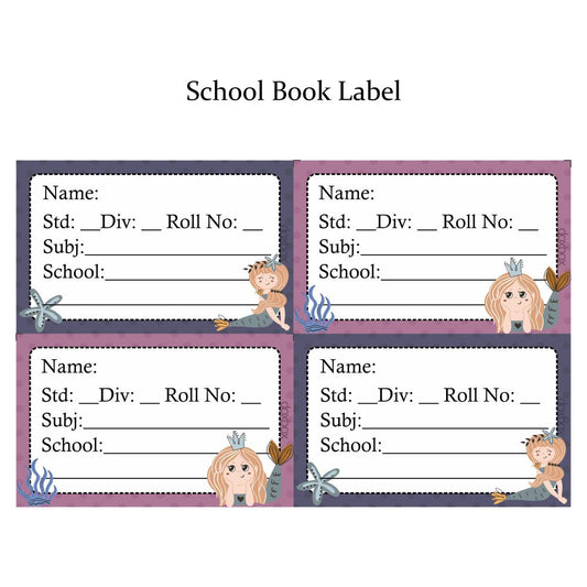 NP SCHOOL BOOK LABEL - Mermaid Queen Doxbox Store|]Peppydots