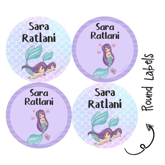 Round Waterproof Labels - Mermaid Doxbox Store|]Peppydots