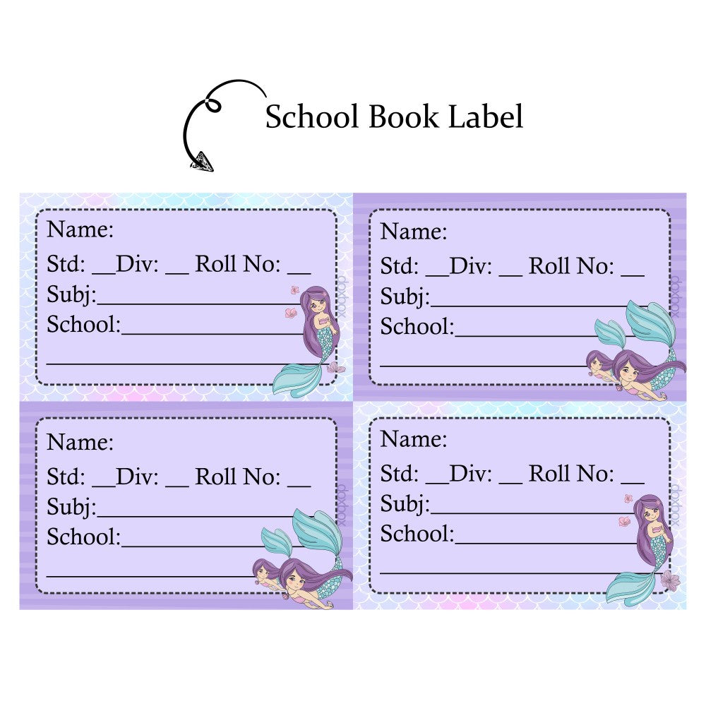 NP SCHOOL BOOK LABEL - Mermaid Doxbox Store|]Peppydots