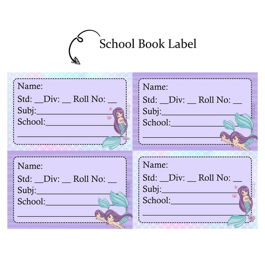 NP SCHOOL BOOK LABEL - Mermaid Doxbox Store|]Peppydots