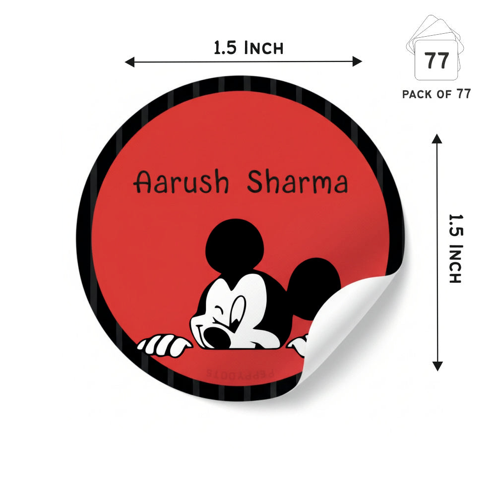 Round Waterproof Labels - Mickey Mouse Doxbox Store|]Peppydots