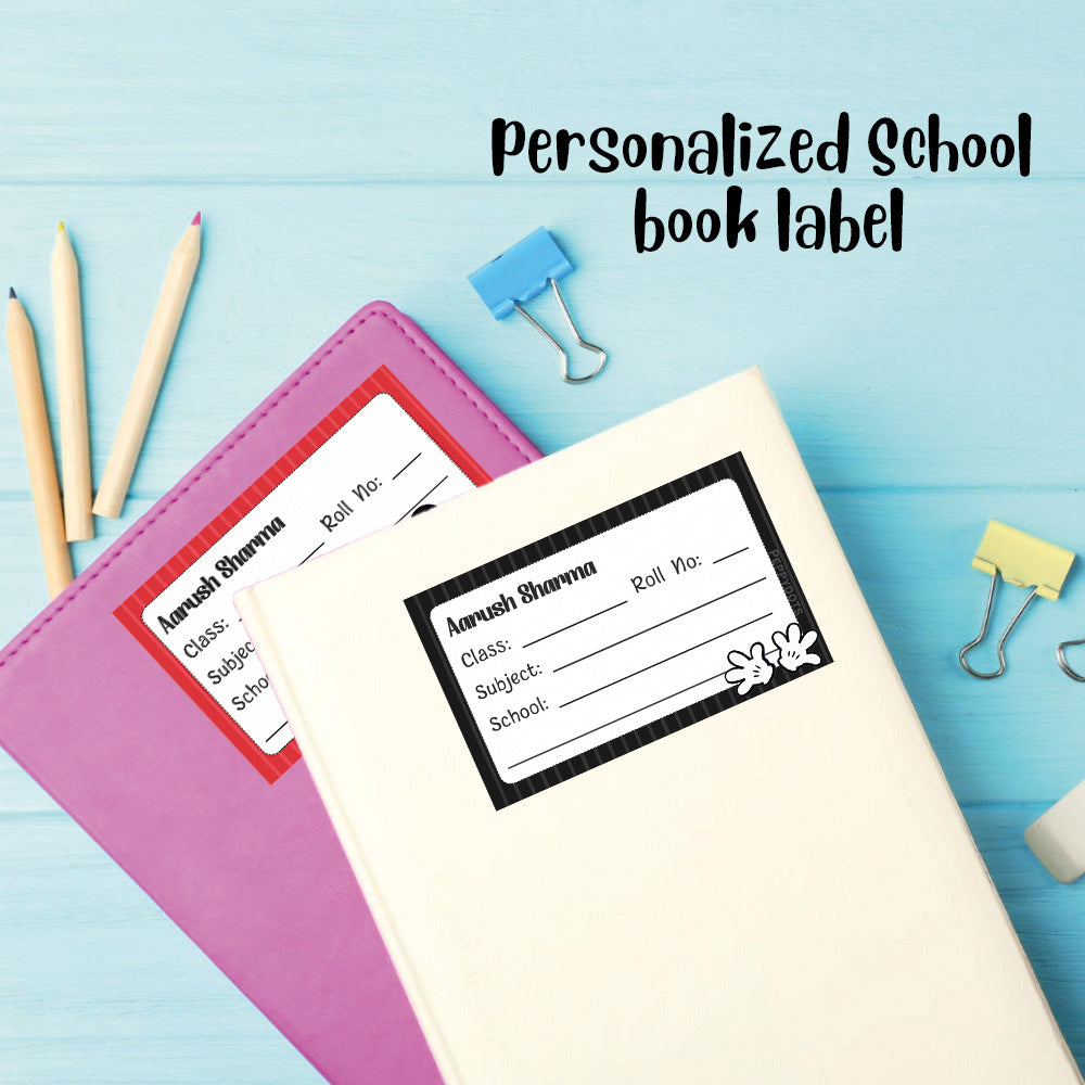 Personalized School Book Labels - Mickey Mouse Peppydots|]Peppydots